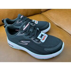 Skechers Go Walk Arch Fit 2.0 Cassy Womens 7 Black Pink New Wide Walking Shoes